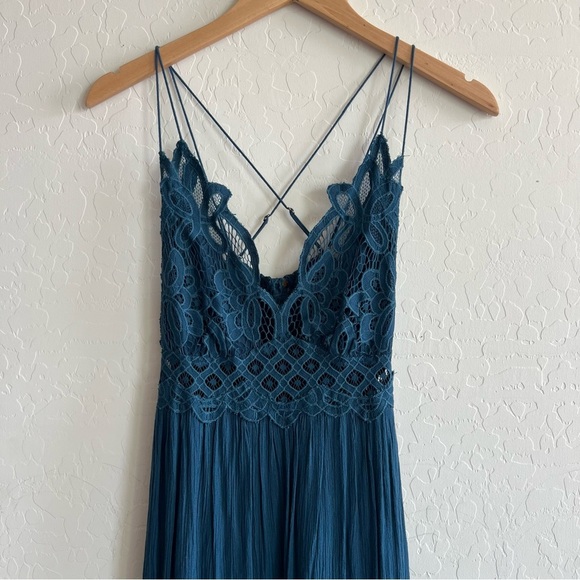 FREE PEOPLE Adella maxi lace top maxi dress in Blue - Picture 4 of 9